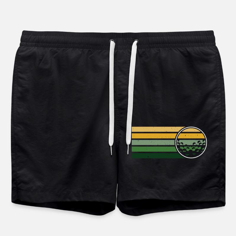 Golfspieler Golf Geschenk Golfschläger Retro - Badeshorts - Schwarz