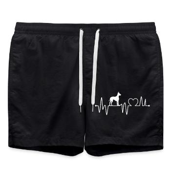 Battement de cœur chien Doberman - Short de bain - noir - Devant - AI Model Male 185 light (185cm)