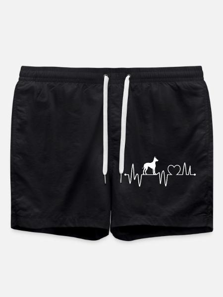 Heartbeat Dog Doberman - Swim Trunks - black