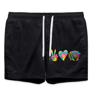 Akkordeonspieler Akkordeon - Badeshorts - Schwarz - Vorne - AI Model Male 185 light (185cm)