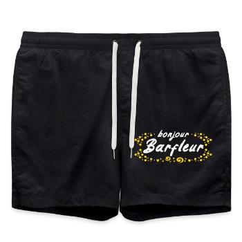 bonjour Frankreich Barfleur - Badeshorts - Schwarz - Vorne - AI Model Male 185 light (185cm)