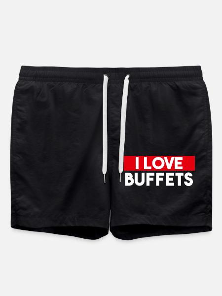 I Love Buffets - Badeshorts - Schwarz