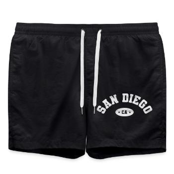 San Diego City California Vacation USA - Swim Trunks - black - Front - AI Model Male 185 light (185cm)