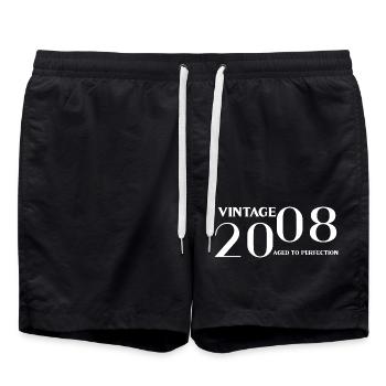 Vintage 2008 aged to perfection - Swim Trunks - black - Front - AI Model Male 185 light (185cm)