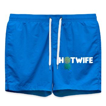 Hotwife Upside Down Pineapple Swinger Hot Wife - Swim Trunks - cobalt blue - Front