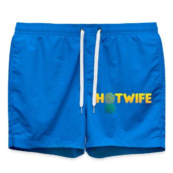 Hotwife Upside Down Pineapple Swinger Hot Wife - Swim Trunks - cobalt blue - Front