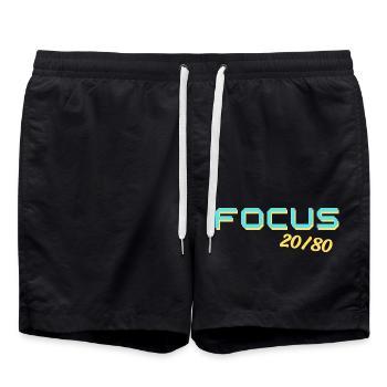 Focus 2080 - Short de bain - noir - Devant - AI Model Male 185 light (185cm)