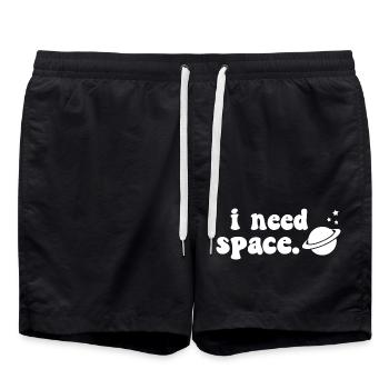 Ich brauche Weltraum Kosmisches Saturn-Design - Badeshorts - Schwarz - Vorne - AI Model Male 185 light (185cm)