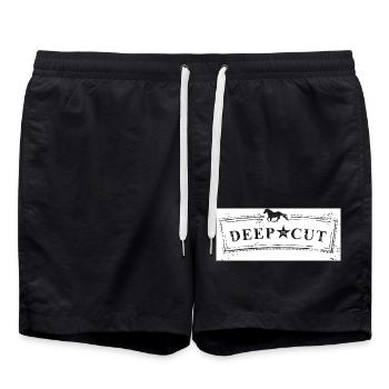 deep cut schild neu - Badeshorts - Schwarz - Vorne - AI Model Male 185 light (185cm)