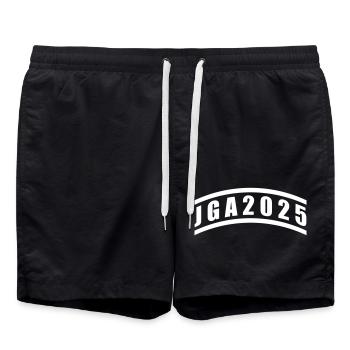 JGA 2025 Junggesellen Abschied - Badeshorts - Schwarz - Vorne - AI Model Male 185 light (185cm)