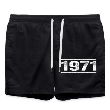 1971 Retro 1971 Geburtstag 1971 Vintage 1971 - Badeshorts - Schwarz - Vorne - AI Model Male 185 light (185cm)