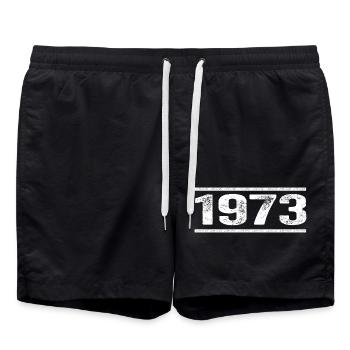 1973 Retro 1973 Geburtstag 1973 Vintage 1973 - Badeshorts - Schwarz - Vorne - AI Model Male 185 light (185cm)