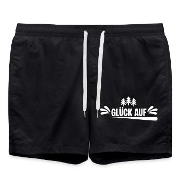 Erzgebirge Gruss - Badeshorts - Schwarz - Vorne - AI Model Male 185 light (185cm)