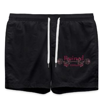 Ruiniertes, aber romantisches T-Shirt – Emotional Soft Girl - Badeshorts - Schwarz - Vorne - AI Model Male 185 light (185cm)