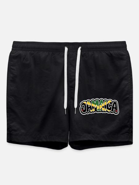 JAMAICA Graffiti - Swim Trunks - black