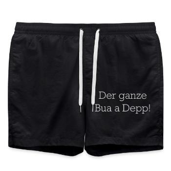 Der Ganze Bua A Depp - Badeshorts - Schwarz - Vorne - AI Model Male 185 light (185cm)