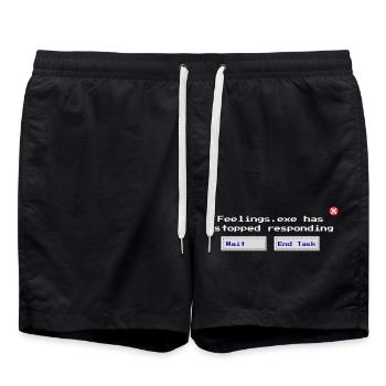 Feelings.exe reagiert nicht mehr – Glitched Sad - Badeshorts - Schwarz - Vorne - AI Model Male 185 light (185cm)