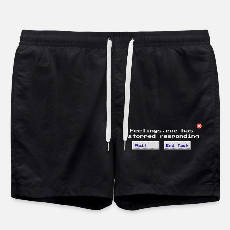 Feelings.exe Has Stopped Responding – Glitched Sad - Swim Trunks - black