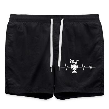 Cocktail Heartbeat – Taste the Vibes - Badeshorts - Schwarz - Vorne - AI Model Male 185 light (185cm)