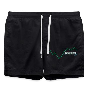 Bergwandern Alpinist Bergwandern Gratwanderung - Badeshorts - Schwarz - Vorne - AI Model Male 185 light (185cm)