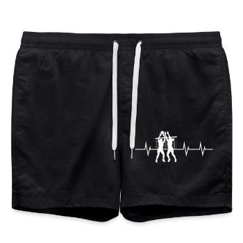 Battement de cœur d’un volleyeur - Short de bain - noir - Devant - AI Model Male 185 light (185cm)