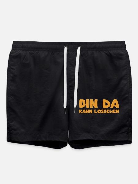 Bin da - Kann losgehen - Badeshorts - Schwarz