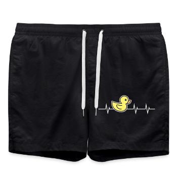 Heartbeat of a Duckling - Badeshorts - Schwarz - Vorne - AI Model Male 185 light (185cm)