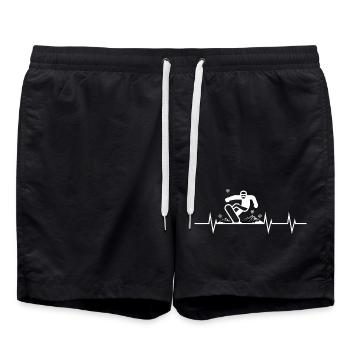 Heartbeat of a Snowboarder - Swim Trunks - black - Front - AI Model Male 185 light (185cm)
