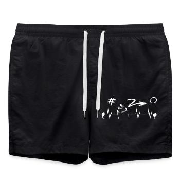 Battement de cœur graffiti - Short de bain - noir - Devant - AI Model Male 185 light (185cm)