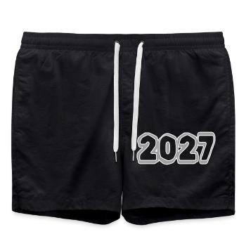 Year 2027 - Swim Trunks - black - Front - AI Model Male 185 light (185cm)