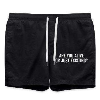 Êtes-vous vivant ou existez-vous ? - Short de bain - noir - Devant - AI Model Male 185 light (185cm)