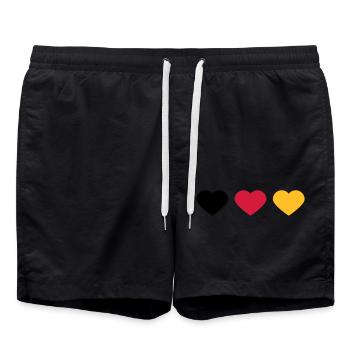 3 Coeurs Allemagne Couleurs du drapeau Amour allemand - Short de bain - noir - Devant - AI Model Male 185 light (185cm)