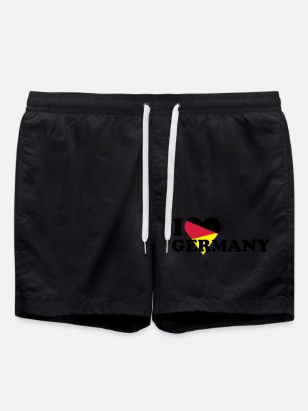 I love Germany / Ich liebe Deutschland mit Herz - Badeshorts - Schwarz