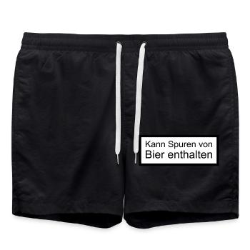 Kann Spuren von Bier enthalten - Badeshorts - Schwarz - Vorne - AI Model Male 185 light (185cm)