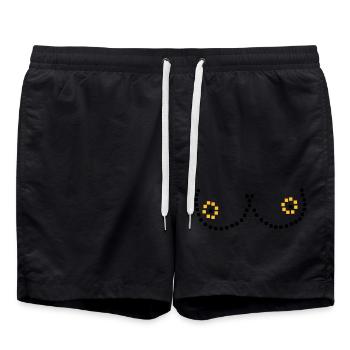 Pixel Brüste - Badeshorts - Schwarz - Vorne - AI Model Male 185 light (185cm)