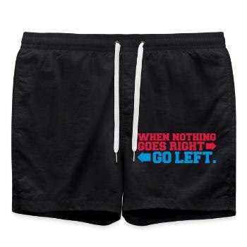 when nothing goes right go left pfeile Spruch logo - Short de bain - noir - Devant - AI Model Male 185 light (185cm)