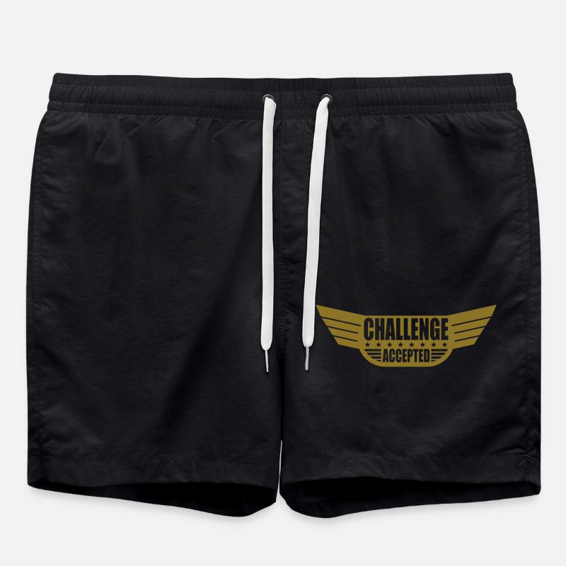 Challenge Accepted Banner - Swim Trunks - black