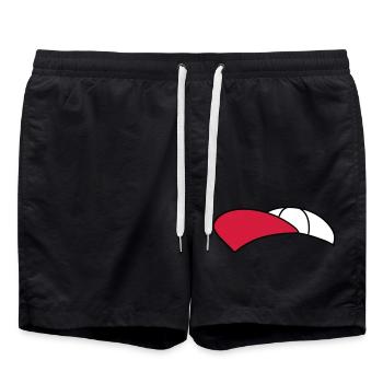 kappe hut muetze capy kopfbedeckung cool design cl - Badeshorts - Schwarz - Vorne - AI Model Male 185 light (185cm)