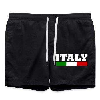 Italy flag - Swim Trunks - black - Front - AI Model Male 185 light (185cm)