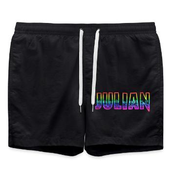 Julian RS Rainbow - Swim Trunks - black - Front - AI Model Male 185 light (185cm)