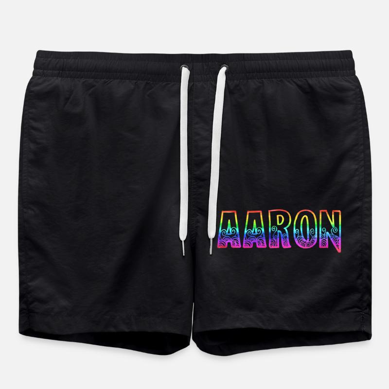 aaron rs rainbow - Swim Trunks - black