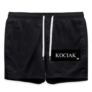 DZ0002 Inscription chaton patte - Short de bain - noir - Devant - AI Model Male 185 light (185cm)