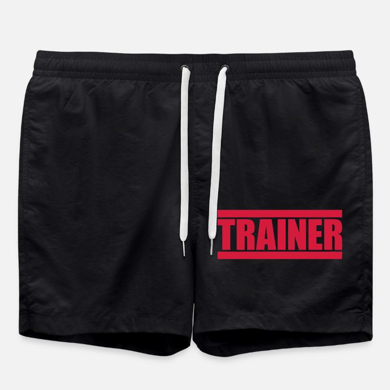 Red bar coach - Swim Trunks - black