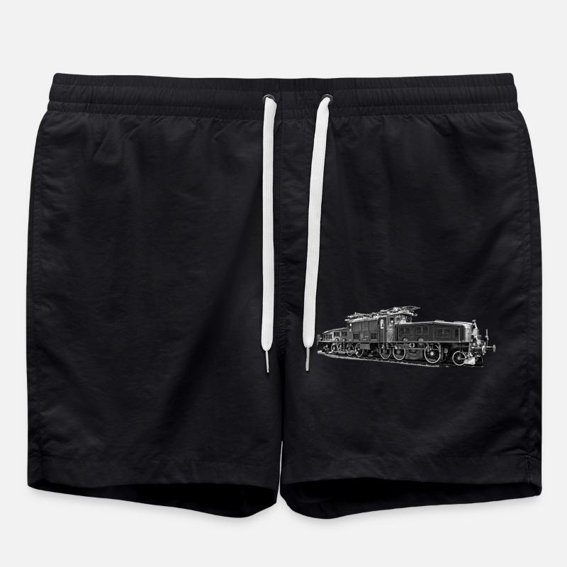 Lokomotive Krokodil Be 6/8 - Badeshorts - Schwarz