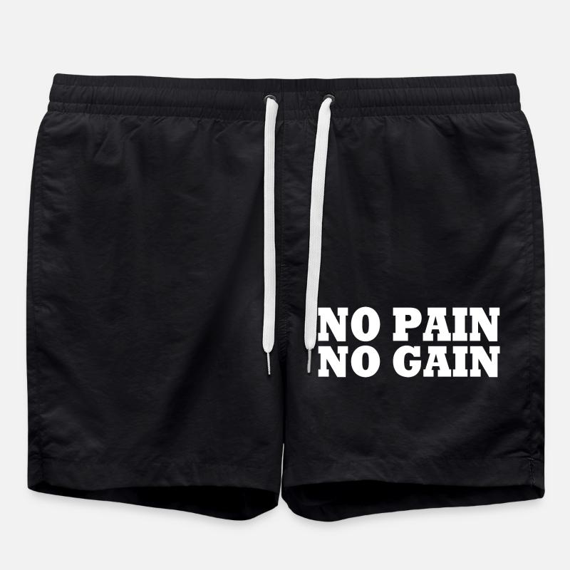 No pain no gain - Swim Trunks - black