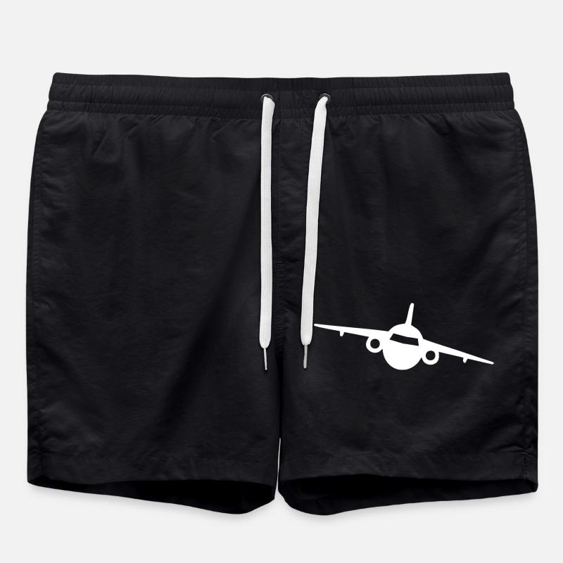 Flugzeug - Badeshorts - Schwarz