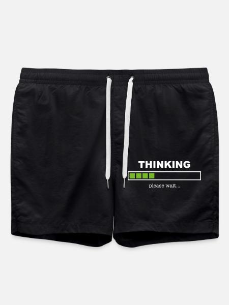 Thinking (Funny Pictures) - Swim Trunks - black