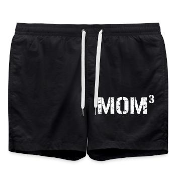 Mom Of 3 Kids - Mother's Day Gift For Awesome Mom - Swim Trunks - black - Front - AI Model Male 185 light (185cm)