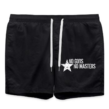 No Gods No Masters - Short de bain - noir - Devant - AI Model Male 185 light (185cm)