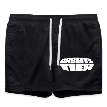 Arbeit - Badeshorts - Schwarz - Vorne - AI Model Male 185 light (185cm)